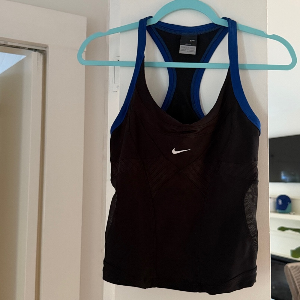 Nike Black and Blue Athletic Tank